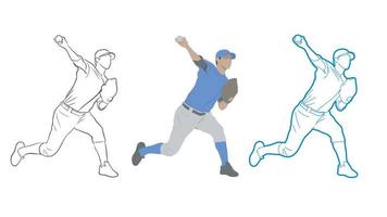 Baseball Player Pitcher. vector