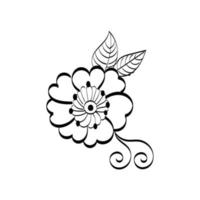 diseño de flores de tatuaje de henna. estilo mehndi. vector