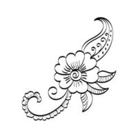 diseño de flores de tatuaje de henna. estilo mehndi. vector