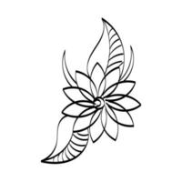 diseño de flores de tatuaje de henna. estilo mehndi. vector