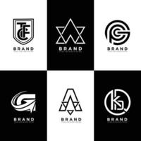 Initial logo design creative set for brand vector