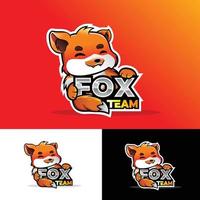 vector de diseño de logotipo de mascota fox para juegos