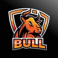 logotipo de diseño de cabeza de toro para la marca vector