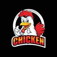 Chicken logo design character atau maskot design for business company vector