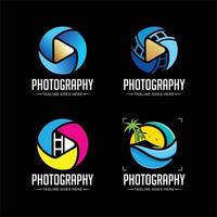 conjunto de vectores de diseño creativo de fotografía de logotipo