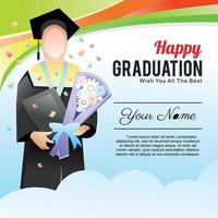 Happy graduation template design vector