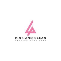 Abstract initial letter LP or PL logo in pink color isolated in white background applied for cleaning and maintenance service logo also suitable for the brands or companies have initial name PL or LP. vector
