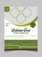 Delicious food flyer template design eps 10 vector