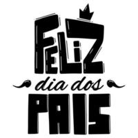 feliz tarjeta de felicitación del día del padre con ilustración de corona. feliz dia dos pais cita dibujada a mano. uso para impresiones, carteles, redes sociales, camisetas, tazas, ventas. vector