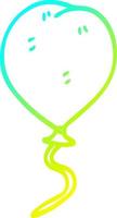 cold gradient line drawing cartoon balloon vector