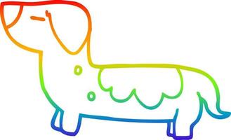 rainbow gradient line drawing cartoon dog vector