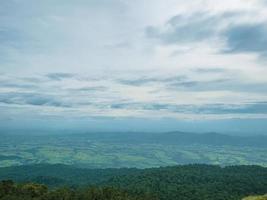 Khao Luang mountain With beautiful Blue Cloud sky in Ramkhamhaeng National Park,Sukhothai province Thailand photo