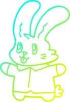 cold gradient line drawing cartoon jolly rabbit vector
