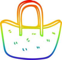 rainbow gradient line drawing cartoon woven basket vector