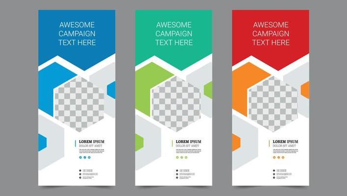 Roll up banner vector template