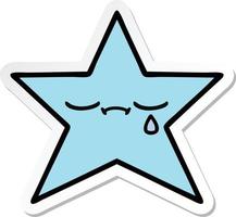 sticker of a cute cartoon star fish vector