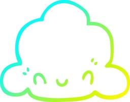 cold gradient line drawing cartoon cloud vector