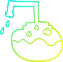 cold gradient line drawing cartoon science experiment vector