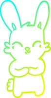 cold gradient line drawing cute cartoon rabbit vector