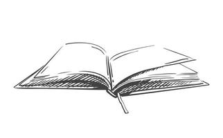 Open book, a sketch of a drawing of a book with flying letters. 2998089  Vector Art at Vecteezy