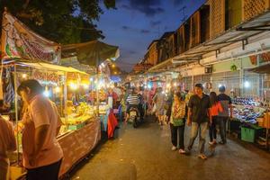 Bangkok Thailand - 26 May 2015 Unacquainted Thailand people or tourist walking in Loi Krathong Festival of  Wat Saket Temple.Bangkok city Thailand photo