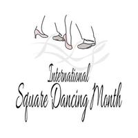 International Square Dancing Month, silhouette of dancing couple shoes, idea for banner or poster vector