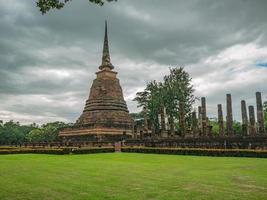 Ruin of Pagoda or stupa in sukhothai historical park photo