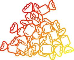 warm gradient line drawing cartoon candy vector