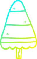 cold gradient line drawing cartoon christmas tree vector