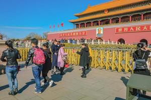 Beijing.China - 25 February 2017.Forbidden Palace with Unacquainted chinese people or touristin at beijing Capital City of china,Forbidden Palace was the former king palace in china photo