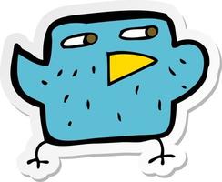 sticker of a cartoon bird vector