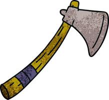 textured cartoon doodle of a garden axe vector