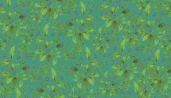 Flower seamless pattern with abstract floral branches with leaves, blossom flowers and berries. vector