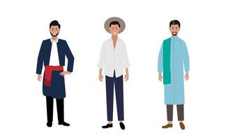 Multiethnic group of people standing together vector illustration