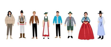 Multicultural people crowd. Diverse person group, isolated multi ethnic community portrait. Different nationality. Vector illustration characters