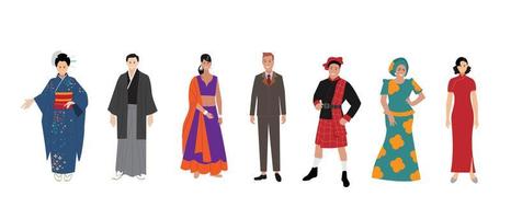 Multicultural people crowd. Diverse person group, isolated multi ethnic community portrait. Vector illustration characters