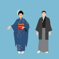 ilustración de vector de ropa tradicional japonesa