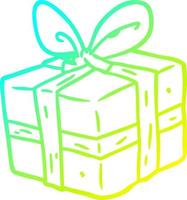 cold gradient line drawing wrapped gift vector