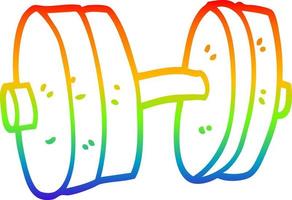 rainbow gradient line drawing cartoon weights vector