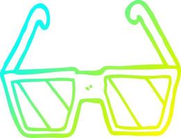 cold gradient line drawing cartoon glasses vector