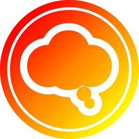 thought bubble circular in hot gradient spectrum vector