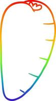 rainbow gradient line drawing cartoon carrot vector