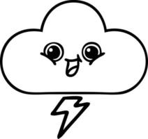 line drawing cartoon storm cloud vector