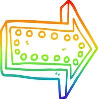 rainbow gradient line drawing cartoon arrow pointing direction vector