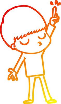 warm gradient line drawing cartoon calm boy