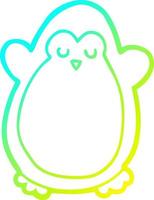 cold gradient line drawing cartoon penguin vector
