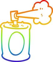 rainbow gradient line drawing cartoon spraypaint can vector
