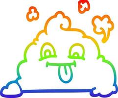 rainbow gradient line drawing cartoon poop vector