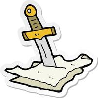 sticker of a cartoon dagger in maps vector