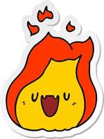 sticker cartoon kawaii cute fire flame vector